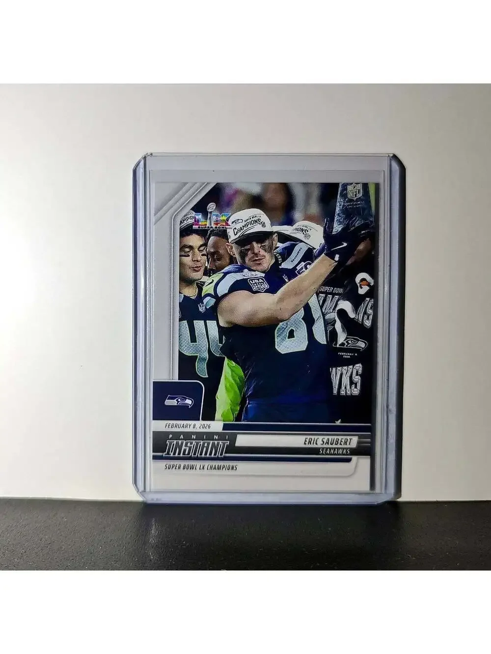 Eric Saubert 2026 Panini NFL Super Bowl LIX Champions #10 Card Seattle Seahawks
